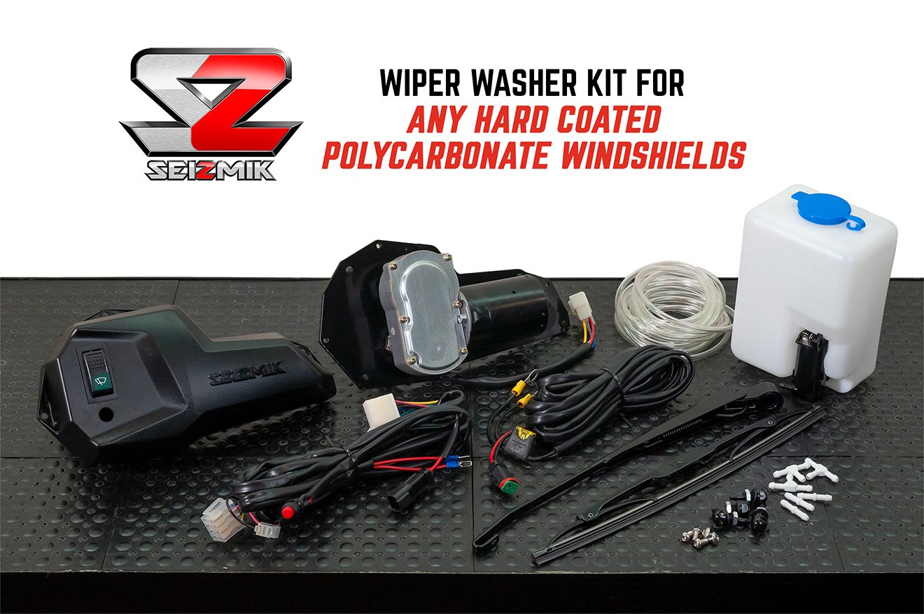 Seizmik UTV Windshield Wiper Washer Kit Fits Hard Coated Polycarbonate Windshields | UTV ACCESSORIES - Free Shipping