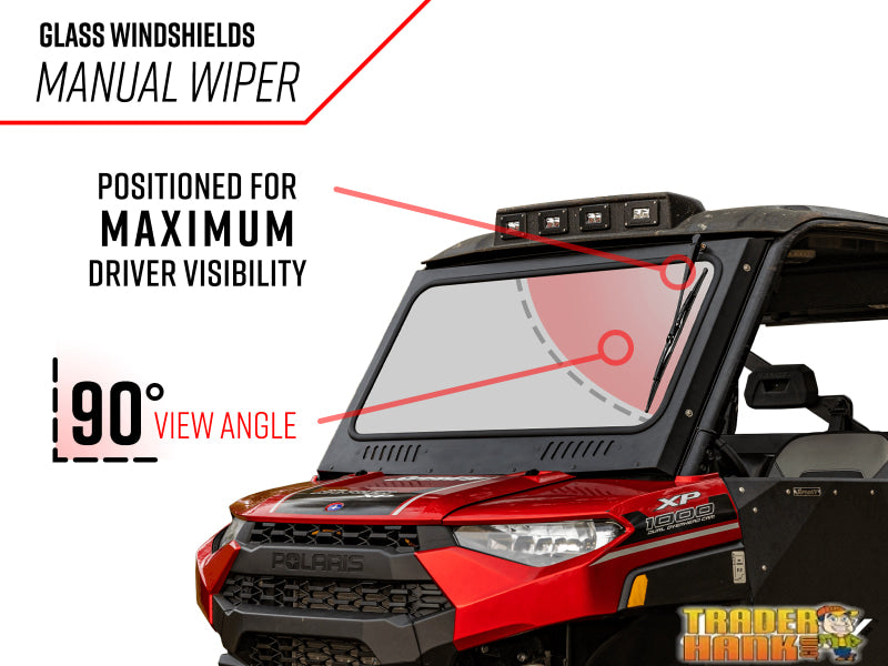 Polaris Ranger 1000 XP Glass Windshield DOT Approved | Free shipping