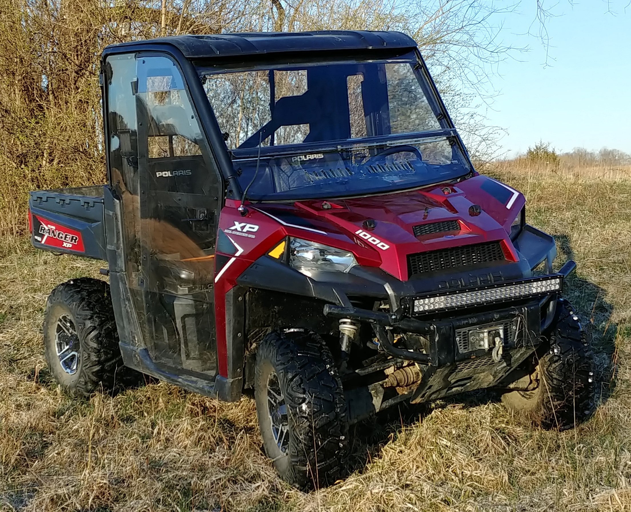 Polaris Ranger Fullsize with Pro Fit Cage - 2 Pc Windshield with Vent Option | UTV Accessories - Free shipping