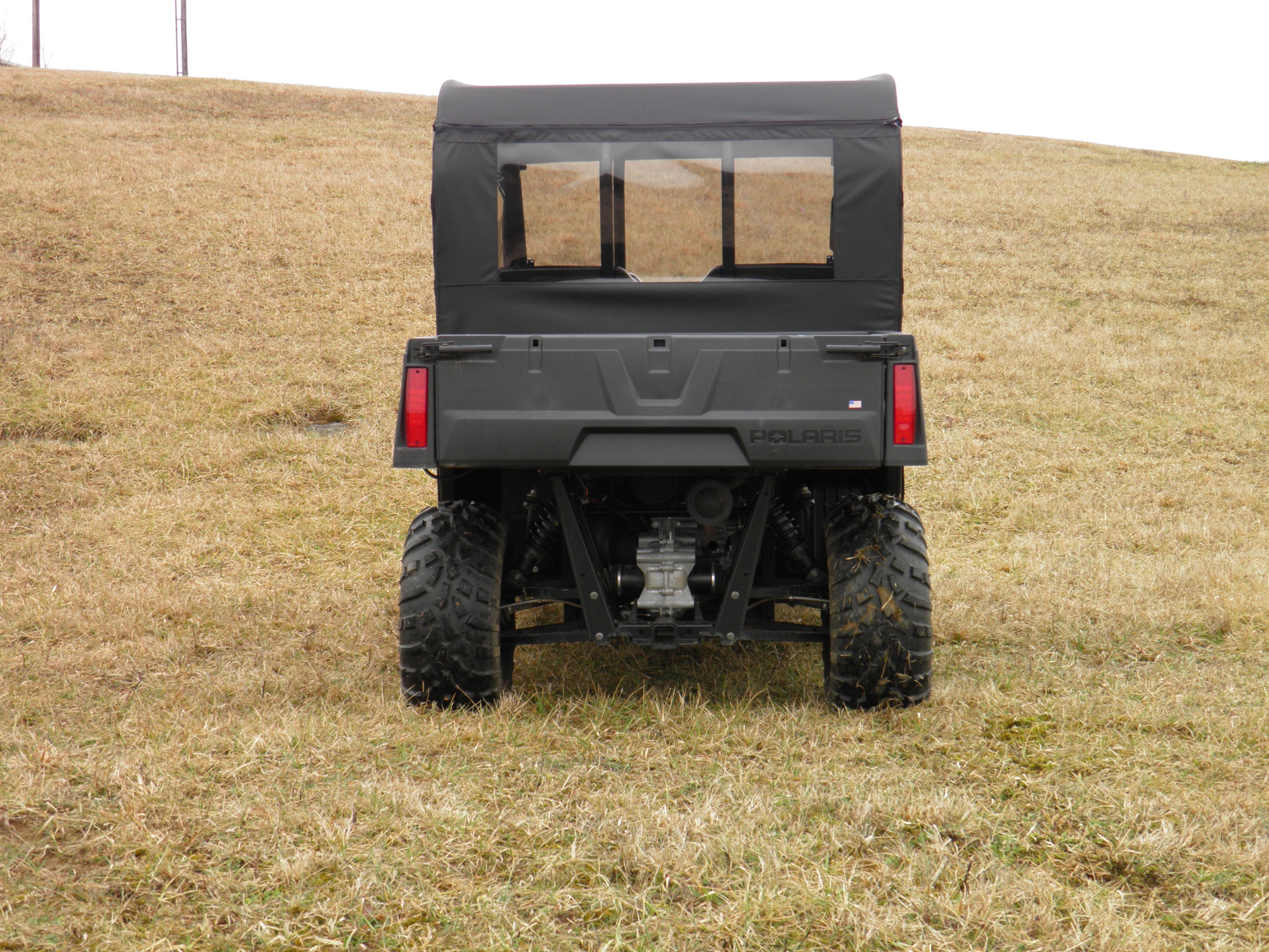 Polaris Ranger Crew 570 Mid Size - 4 Passenger - BLACK - Full Cab Enclosure with Vinyl Windshield