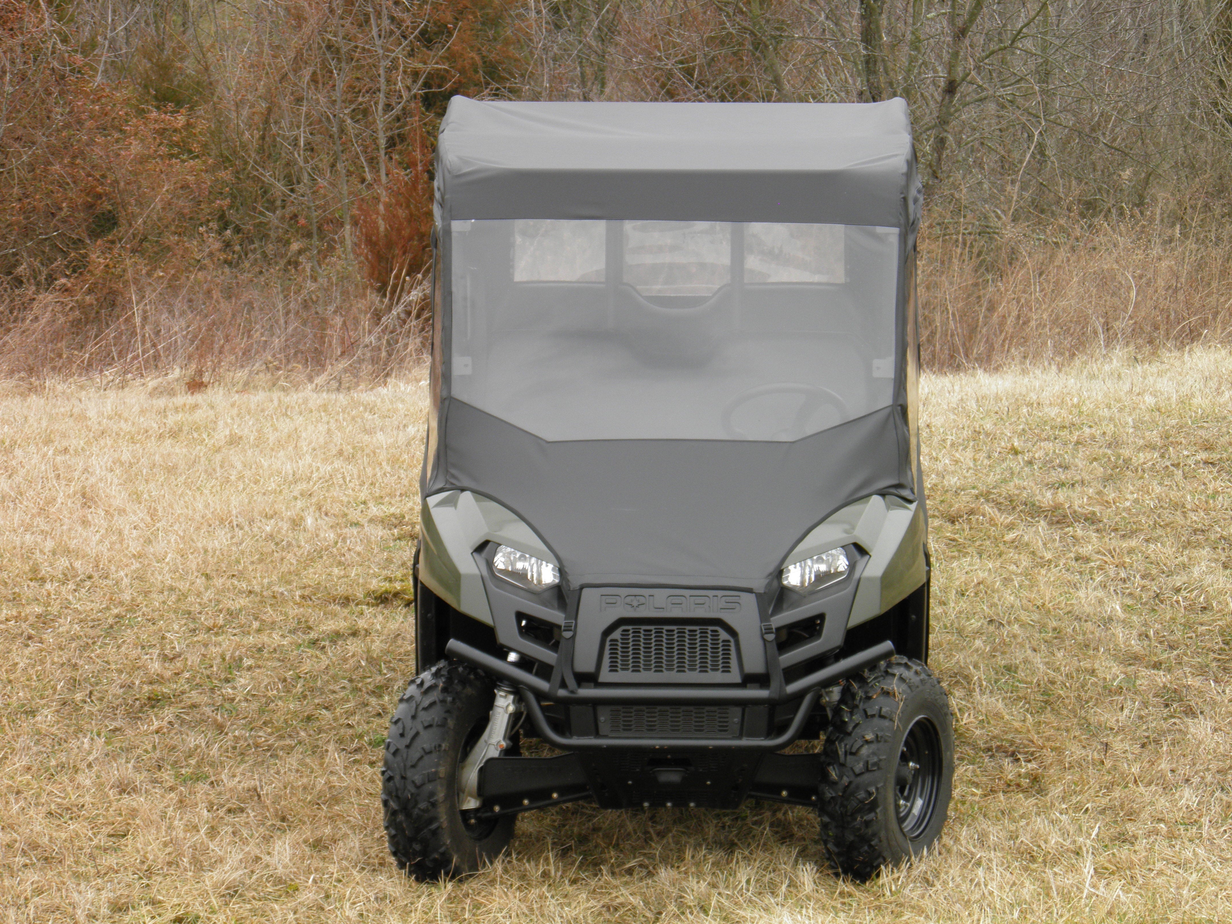 Polaris Ranger Crew 570 Mid Size - 4 Passenger - BLACK - Full Cab Enclosure with Vinyl Windshield