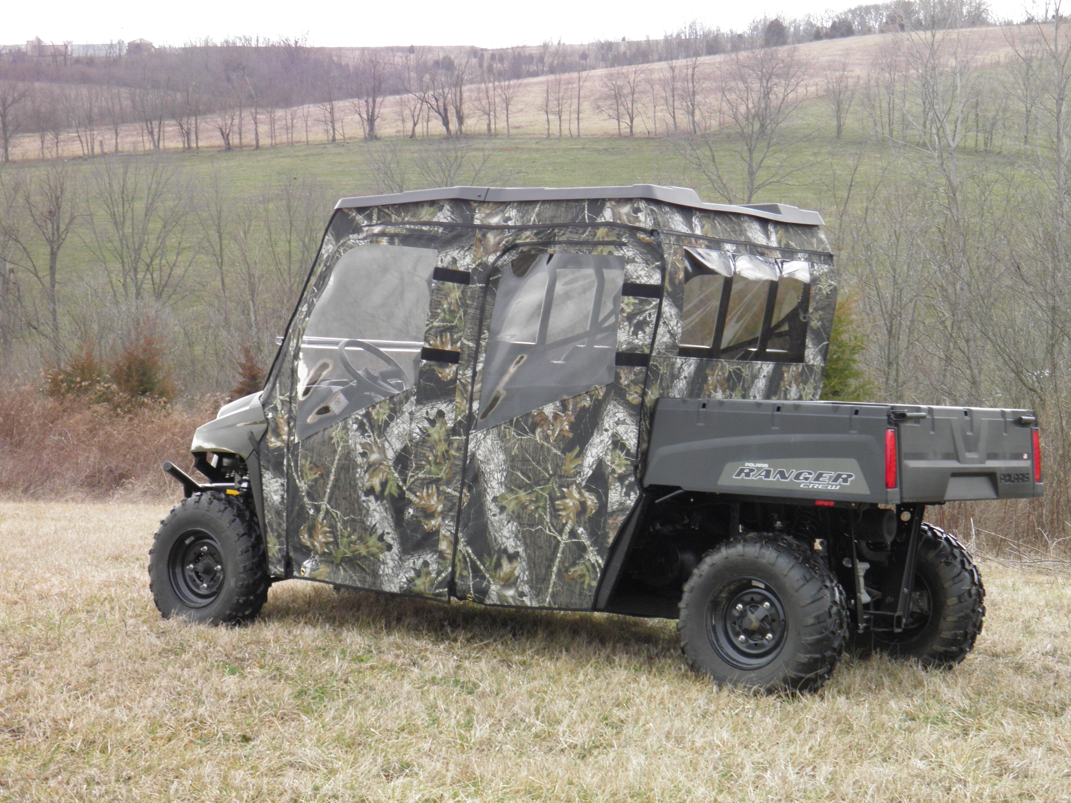 Polaris Ranger Crew 570 Mid Size - 4 Passenger - CAMO Full Cab Enclosure for Hard Windshield