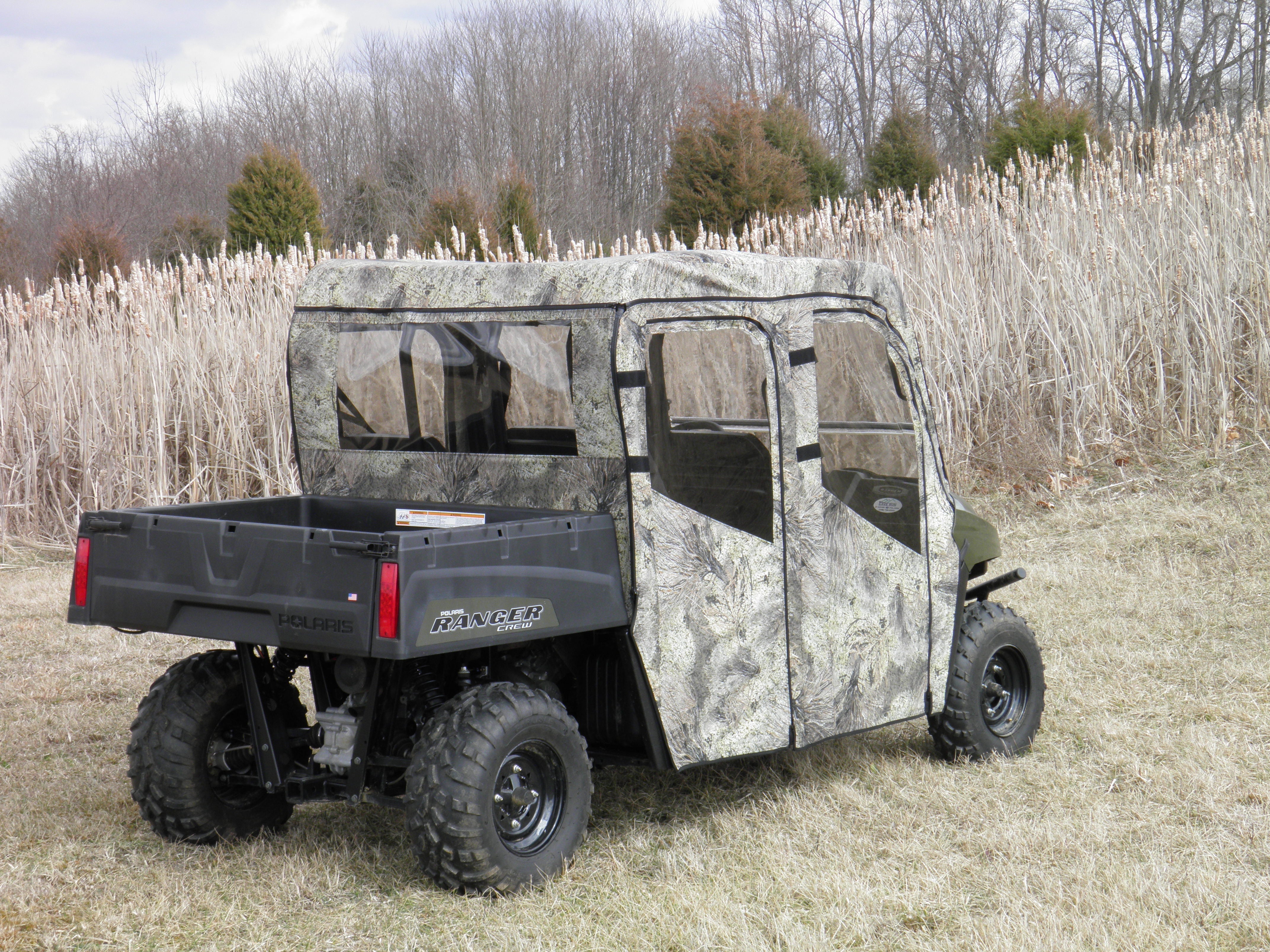 Polaris Ranger Crew 570 Mid Size - 4 Passenger - CAMO Full Cab Enclosure for Hard Windshield