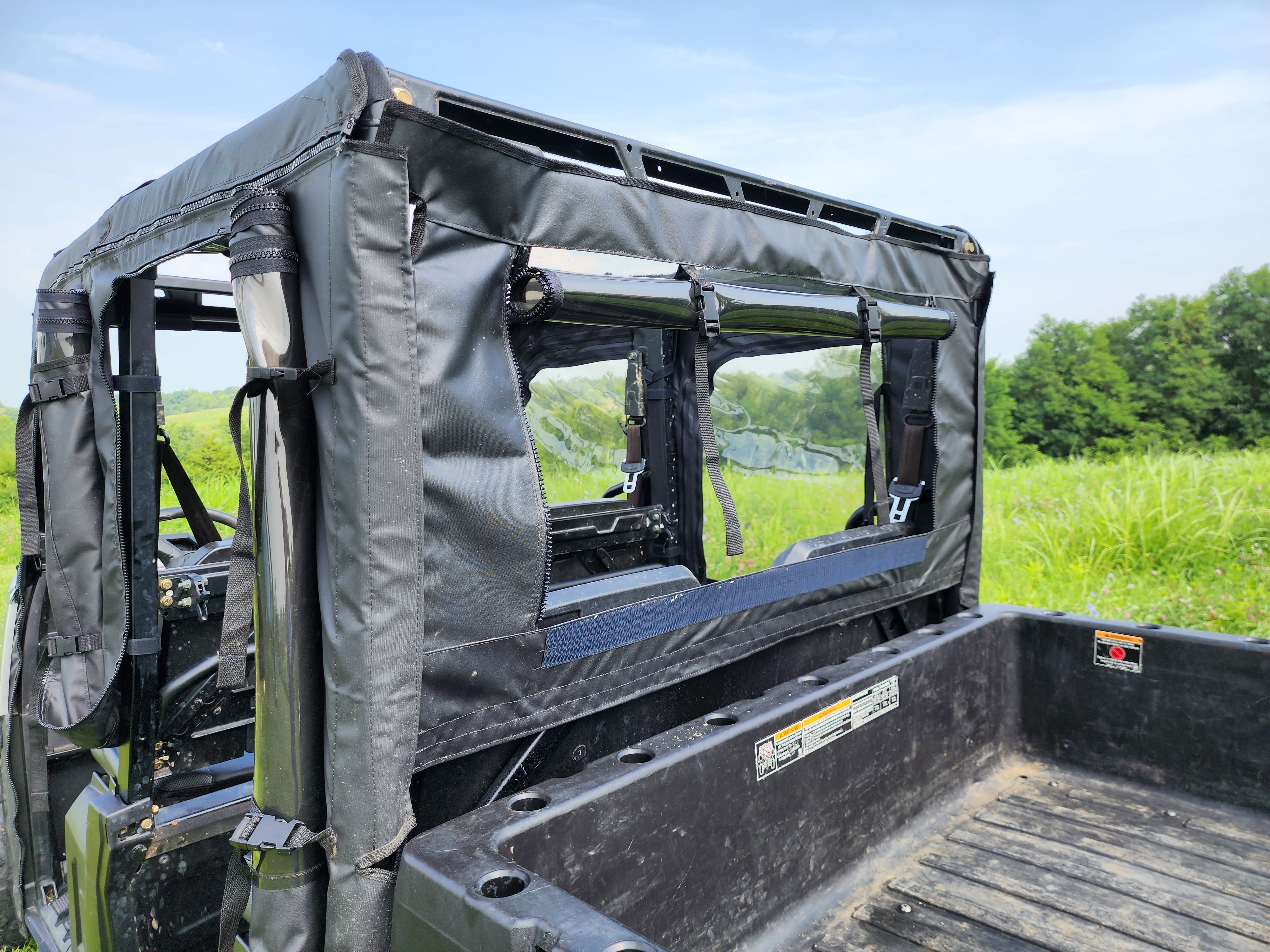 Polaris Ranger Crew 570 Mid Size - 4 Passenger - BLACK - Full Cab Enclosure for Hard Windshield | UTV Accessories - Free shipping