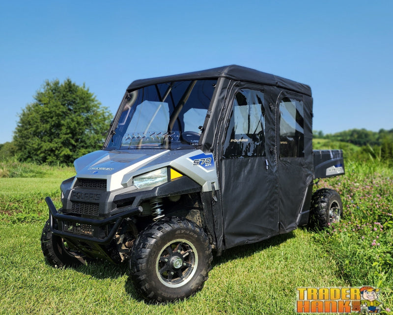 Polaris Ranger Crew 570 Mid Size - 4 Passenger - BLACK - Full Cab Enclosure for Hard Windshield | UTV Accessories - Free shipping