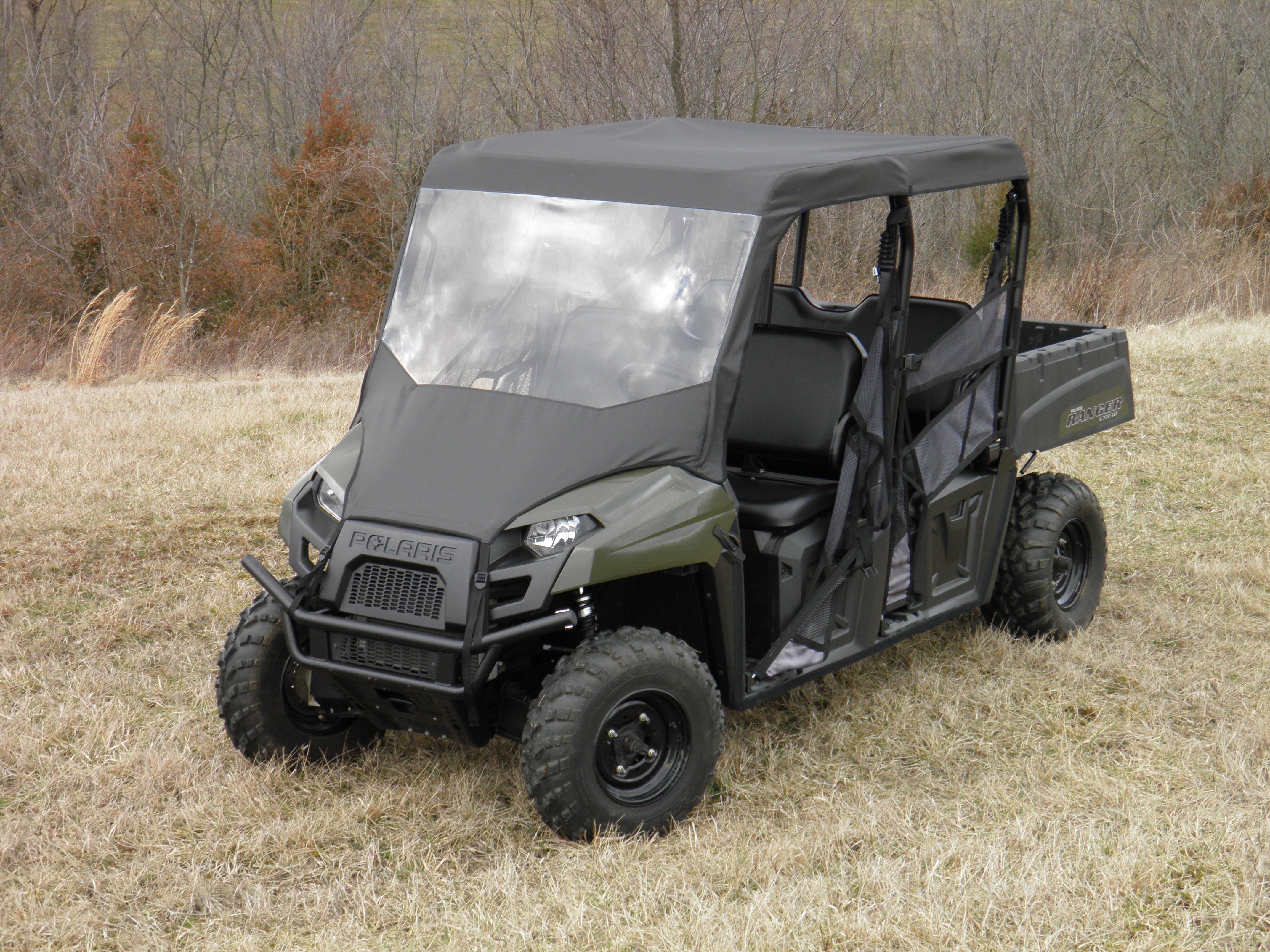 Polaris Ranger Crew 570 Mid Size - 4 Passenger - Vinyl Windshield/Top Combo