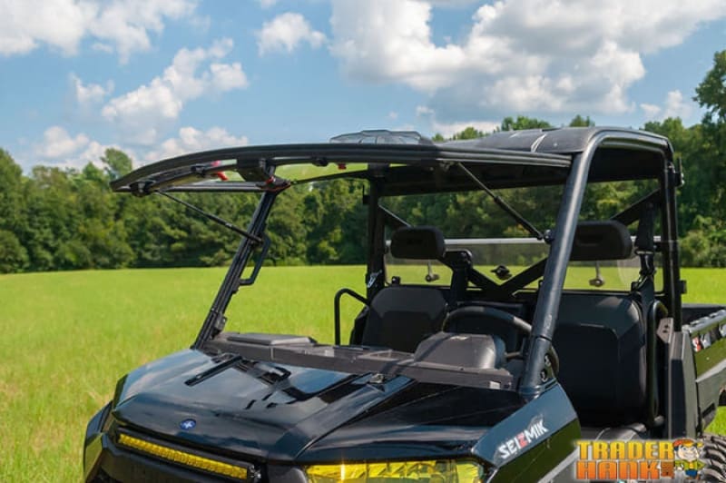 Polaris Ranger Mid Size EV/ION/ ETX Flip-Up Vented Scratch Resistant Windshield 2015-2021 | 