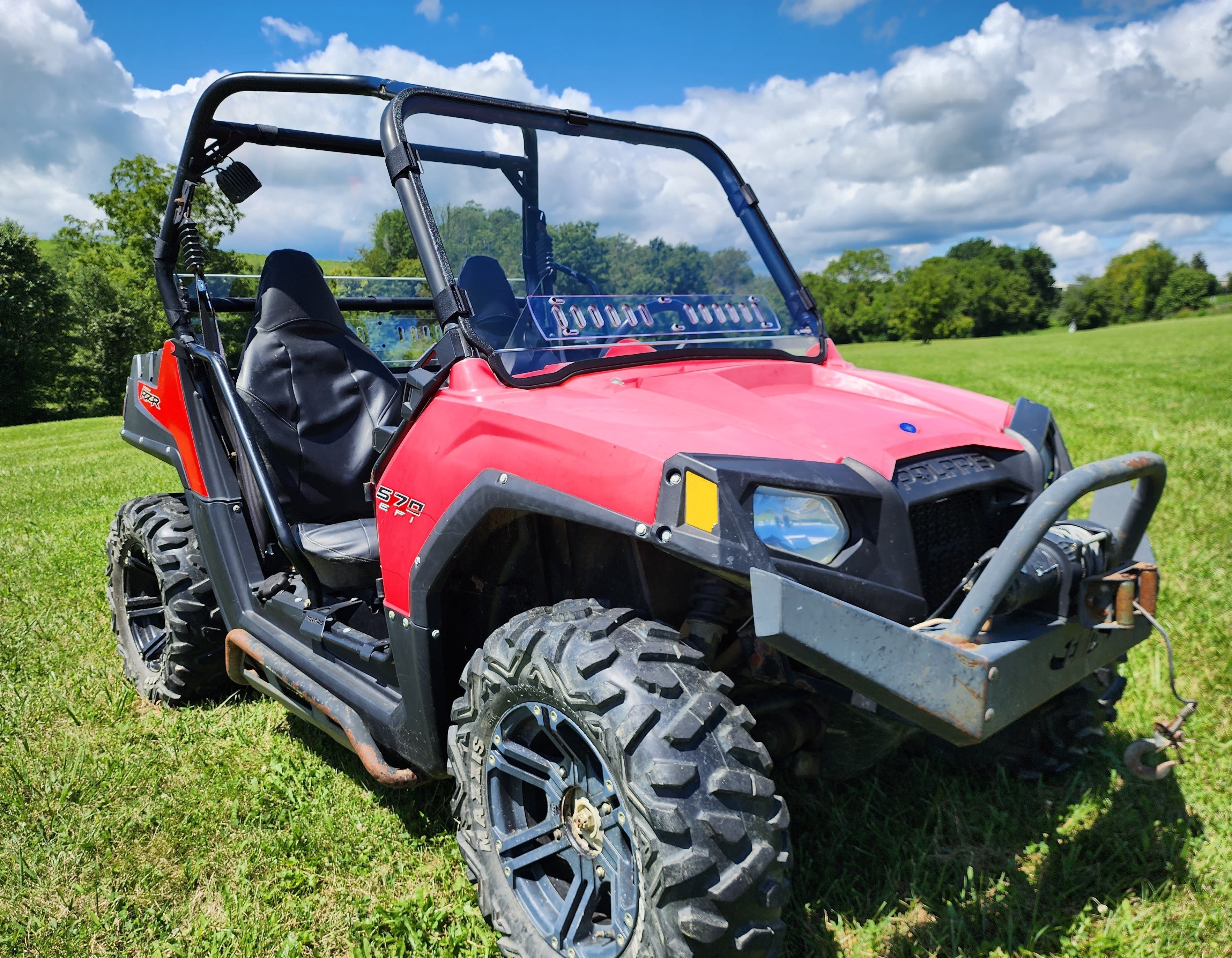 Polaris RZR 570/800/900 - 1 Pc Windshield with Clamp and Vent Options