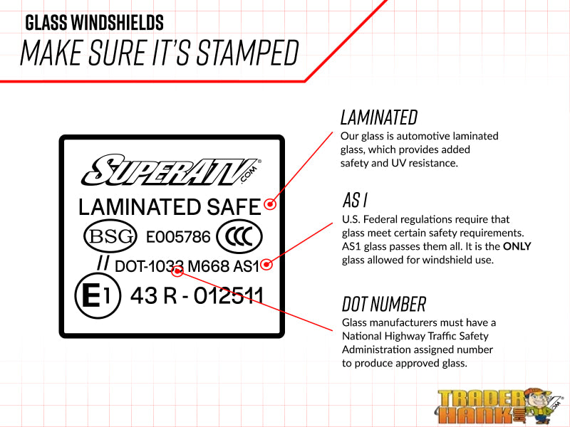 Can-am Defender Glass Windshield DOT Approved | UTV ACCESSORIES - Free shipping