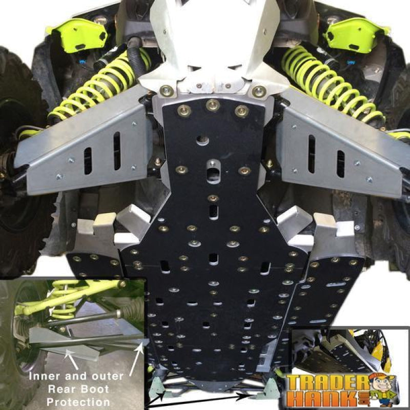 Can-Am Maverick MAX DPS Ricochet 12-Piece Complete Aluminum or with UHMW Layer Skid Plate Set | Ricochet Skid Plates - Free Shipping