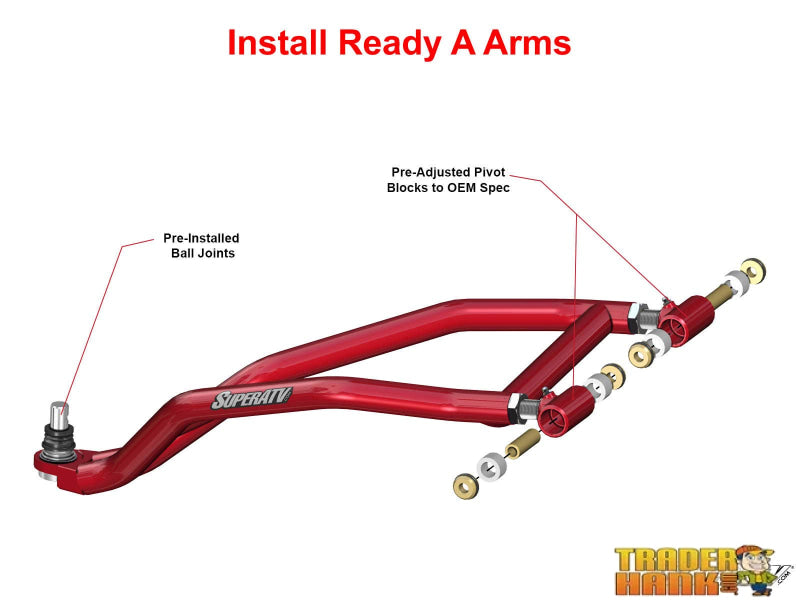 Polaris RZR XP Turbo High Clearance 1.5 Forward Offset A-Arms | UTV Accessories - Free shipping